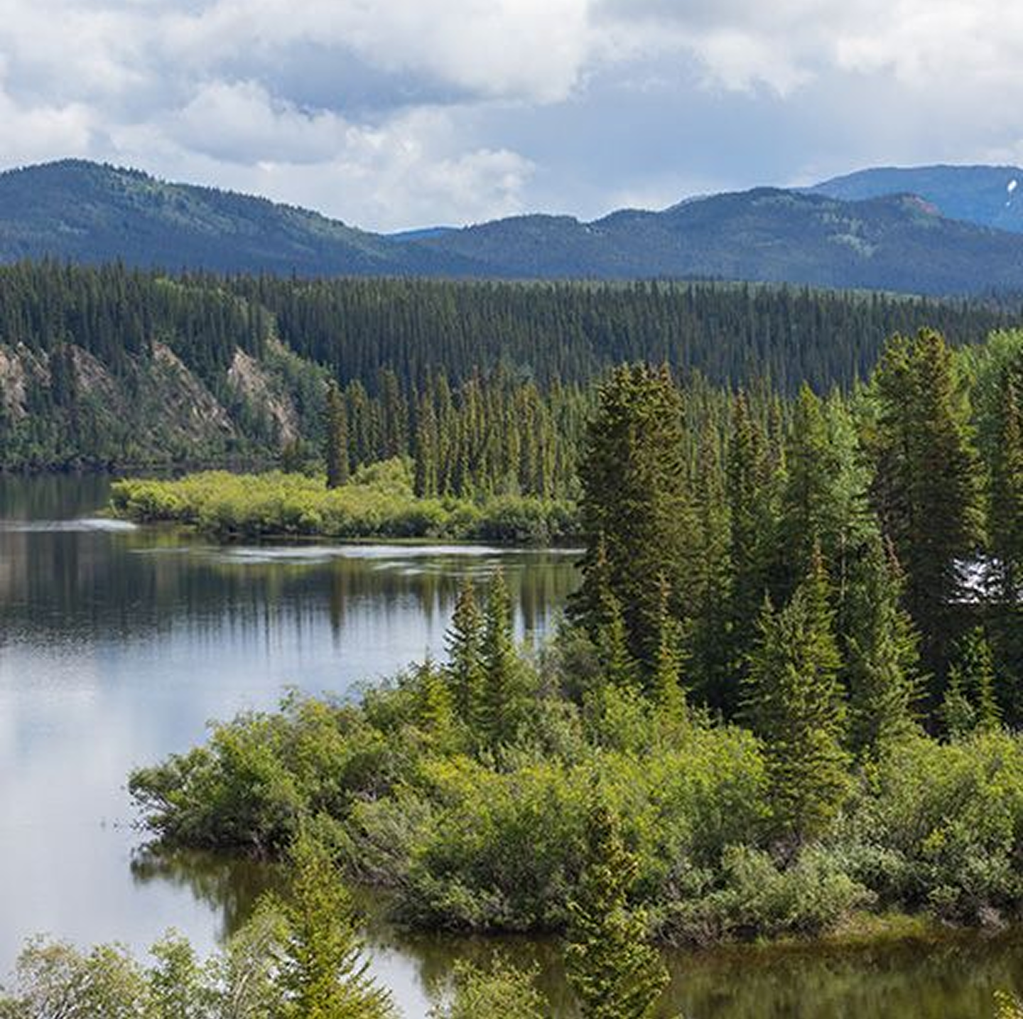 a mountain and river landscape
