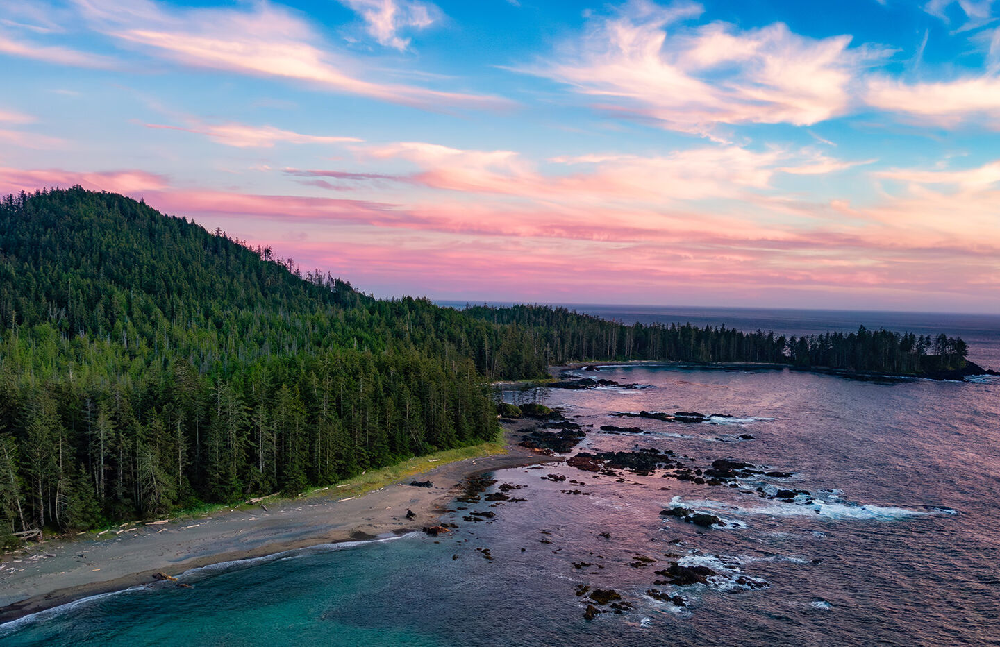 A beautiful sunset over the rugged west coast